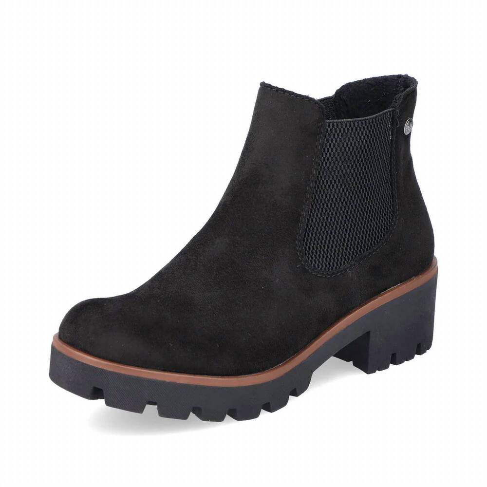 NEW RIEKER women's chelsea boot in black suede